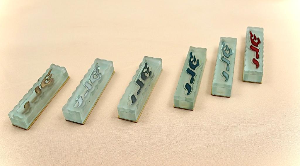 סט 6בתי מזוזה מזכוכית, מתאים לקלף 6ס״מ
