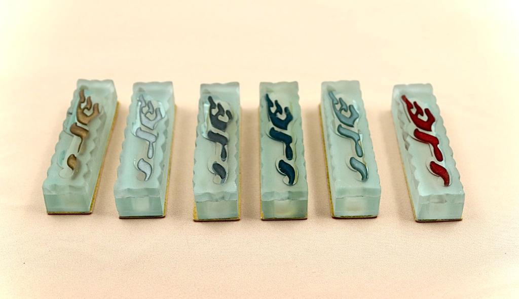 סט 6בתי מזוזה מזכוכית, מתאים לקלף 6ס״מ